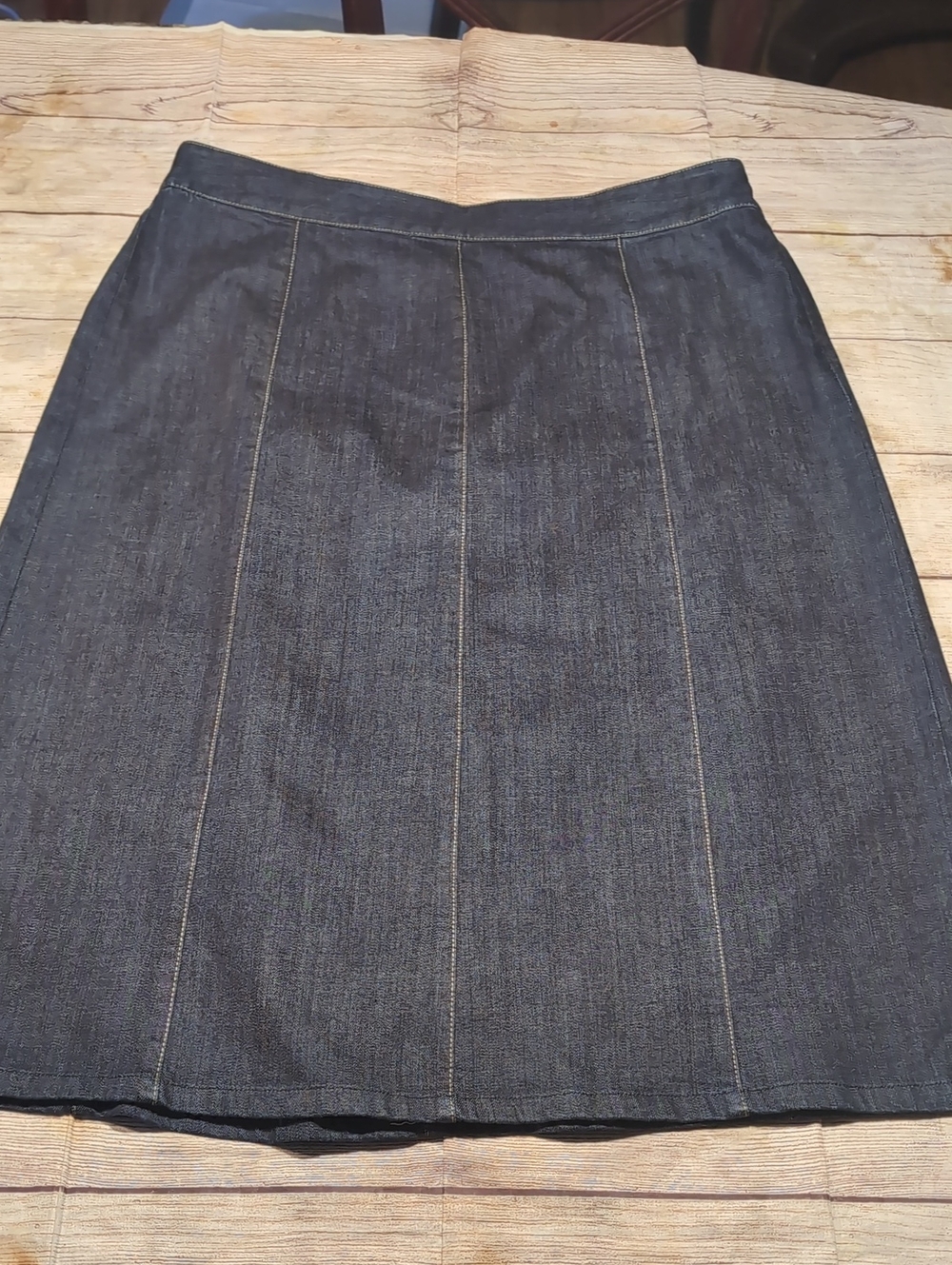 Kate Hill Woman Casual Dark Blue Denim Wash Panel Midi A Line Skirt Size 18W